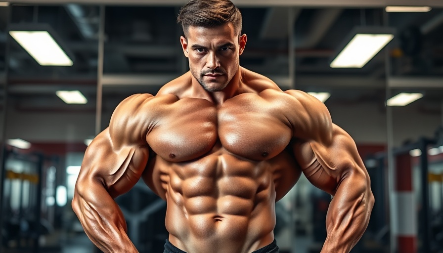 Goodvito Olympia 2025 Debut: muscular bodybuilder posing in gym.