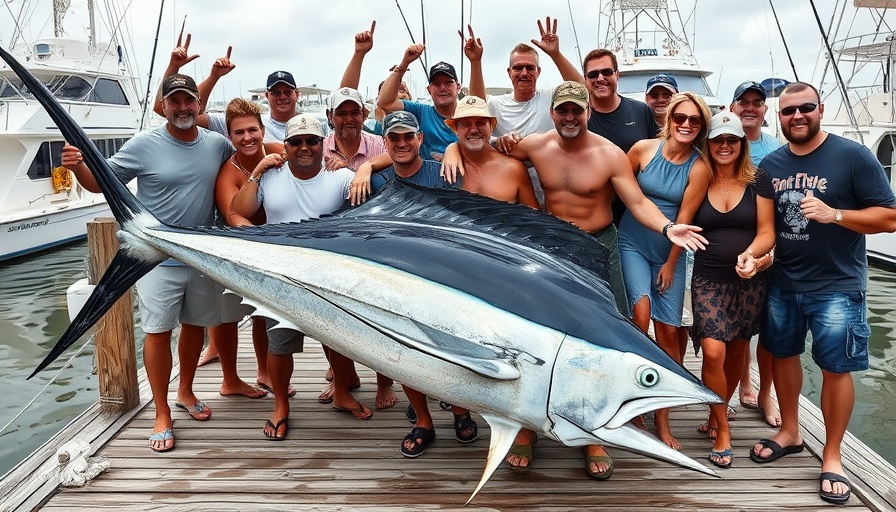 MidAtlantic Tournament Fishing Adventures participants with marlin catch.