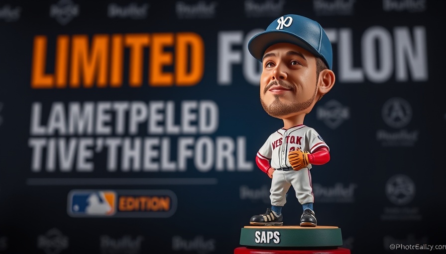 Limited-edition Michael King bobblehead in baseball uniform with promotional text.