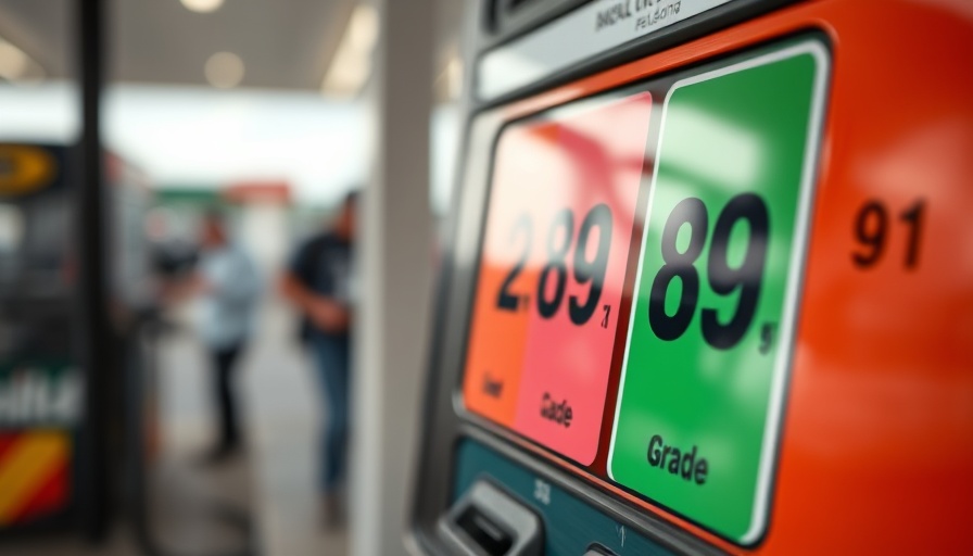 Gas pump displaying fuel grades and prices as San Diego County gas prices are rising.