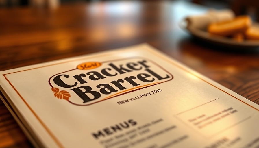 Close-up of Cracker Barrel menu featuring new logo.