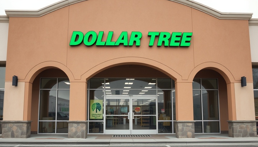 Modern Dollar Tree storefront with green signage on overcast day.