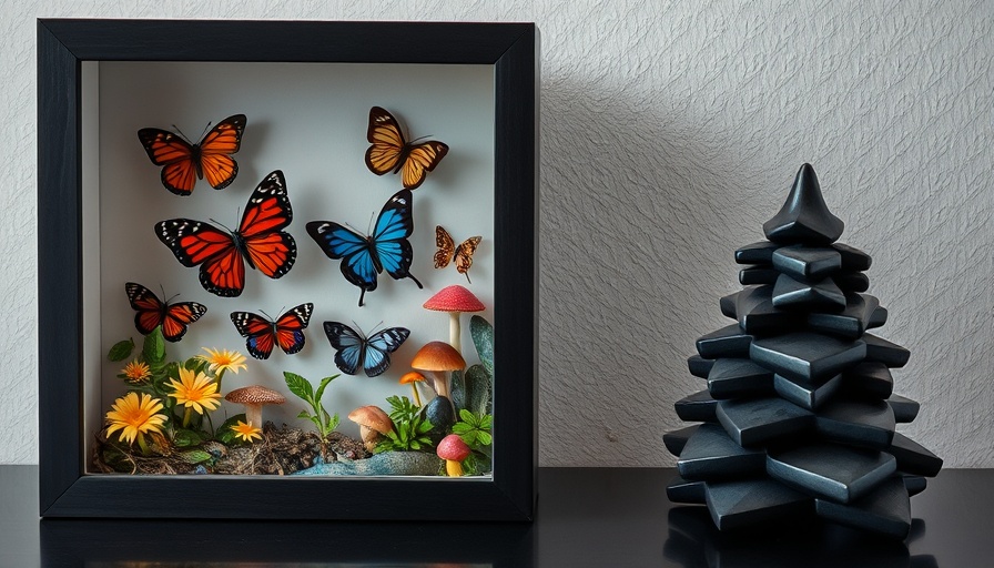 CTEC student sculptures San Diego: nature-themed shadow box and geometric art.