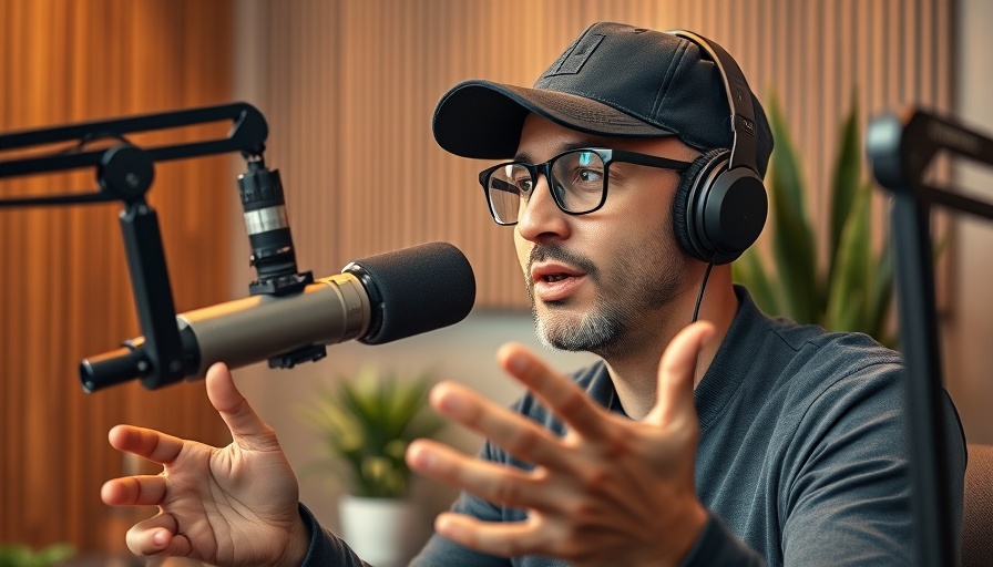 Focused speaker from Black Outside nonprofit in a podcast studio.