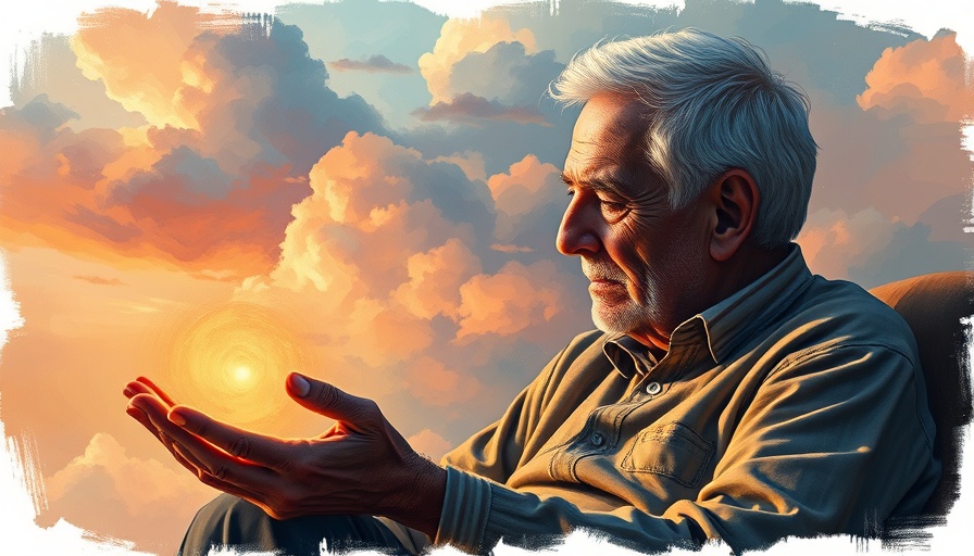 Impressionistic painting of an older man expressing vulnerability and mental health themes.