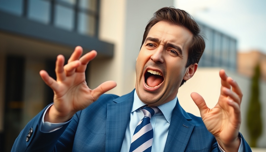 Man in blue suit gestures passionately outdoors, symbolizing California high-speed rail funding cuts.