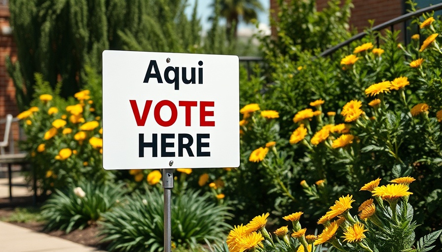 Bilingual voting sign amid greenery for November 4 ballot San Diego County.