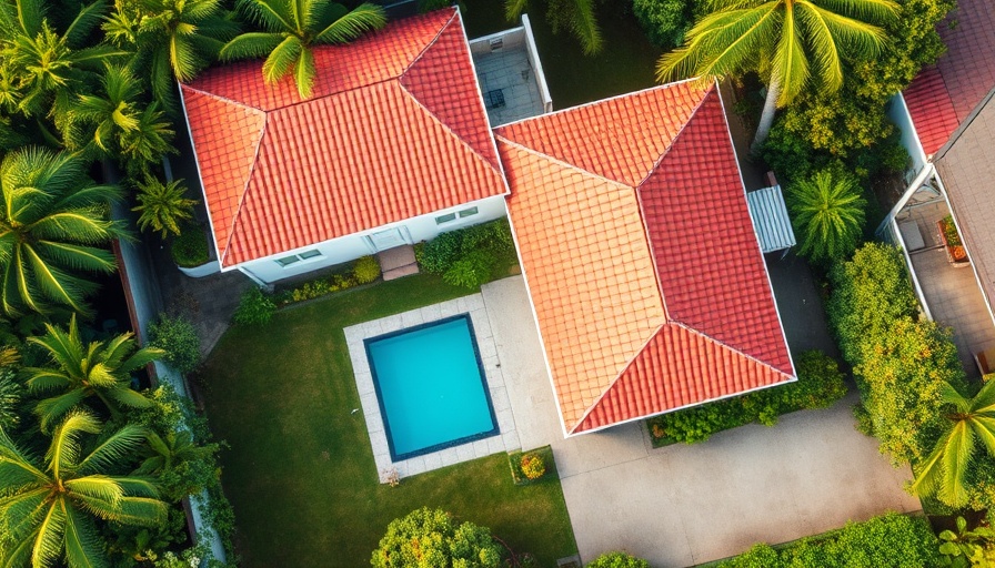 Aerial view of a classic house in a Marilyn Monroe home dispute setting.