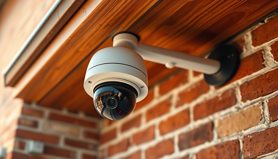 Smart home technology upgrades with a modern security camera mounted on an eave.