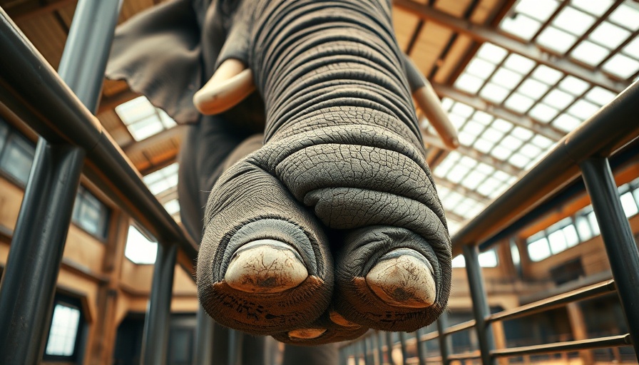 Elephant foot at San Diego Zoo enclosure.
