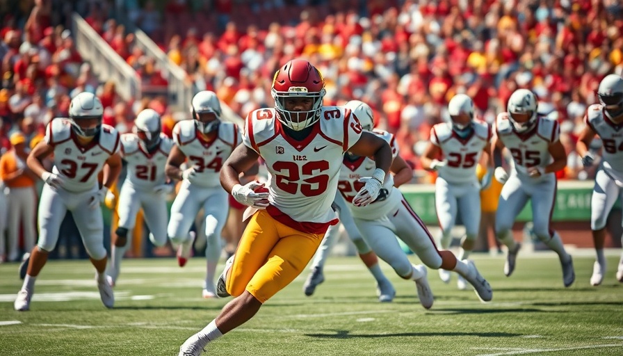 USC football running game action scene on the field