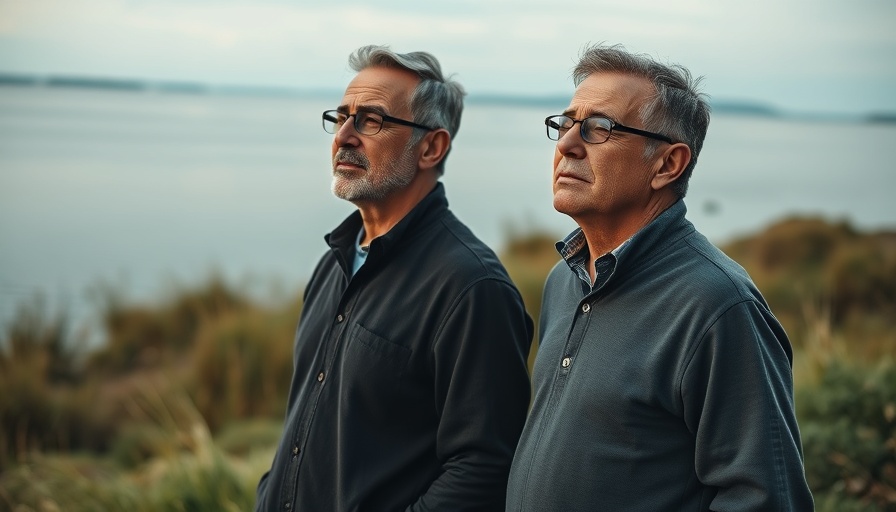 Two men on a lakeside in California redistricting context.