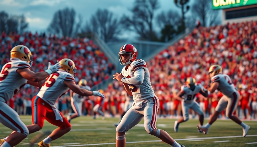 UCLA quarterback in action during a tense game moment.