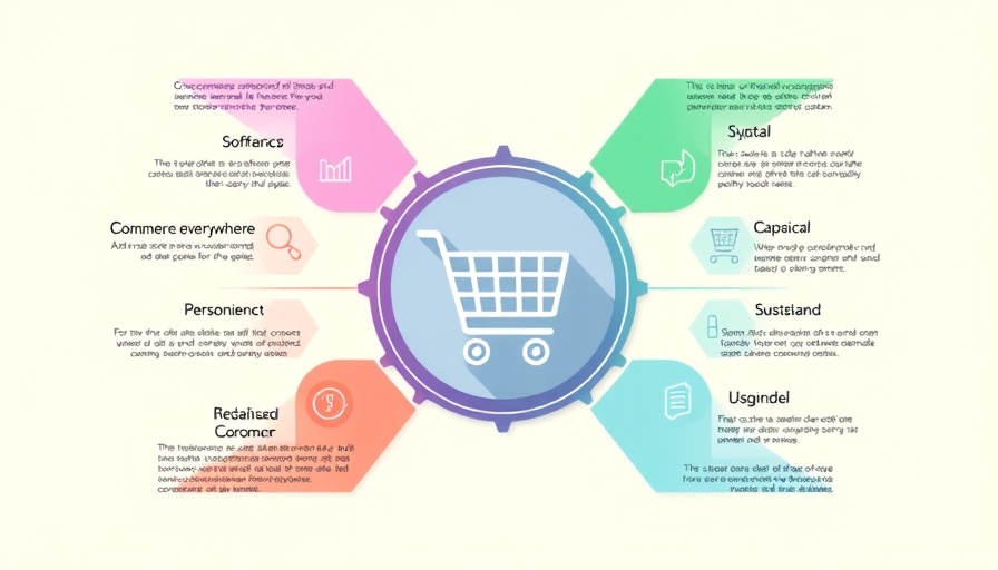 Omnichannel retailing infographic with key components highlighted.