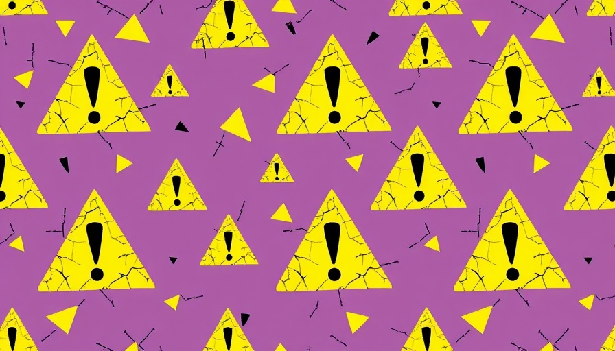 Pattern of cracked yellow warning signs for emergency alert system
