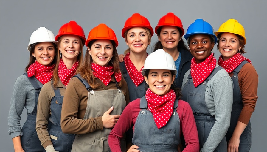 Tradeswomen with polka dot bandanas embodying Rosie the Riveter spirit.