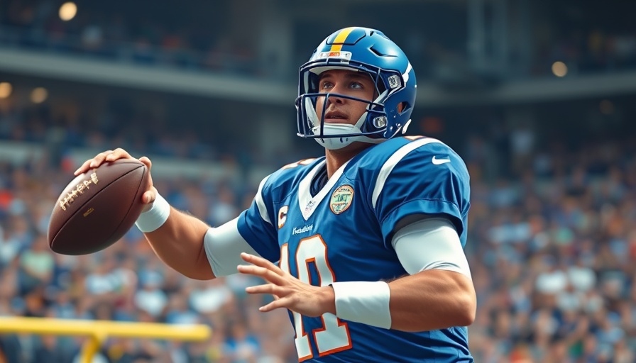 Chargers 2025 offense preview: Quarterback in action against defenders.