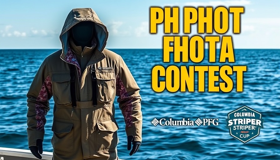 Columbia PFG Striper Cup Photo Contest poster with gear and logos.