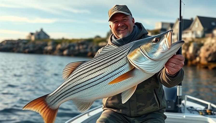 Angler with striped bass during Striper Cup Week 18 Recap on a boat.