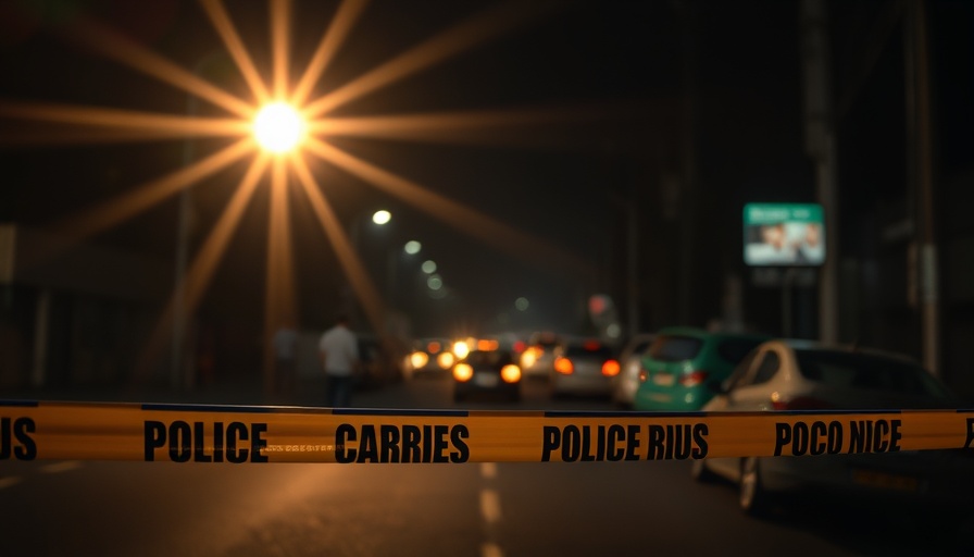 San Diego breaking news scene with police tape at night.