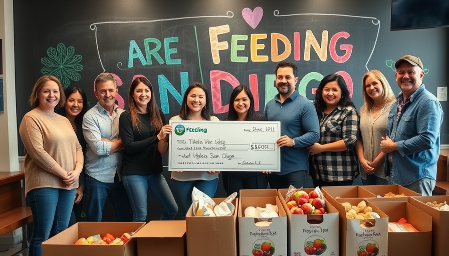 Target donates to Feeding San Diego school pantries; group holds check.