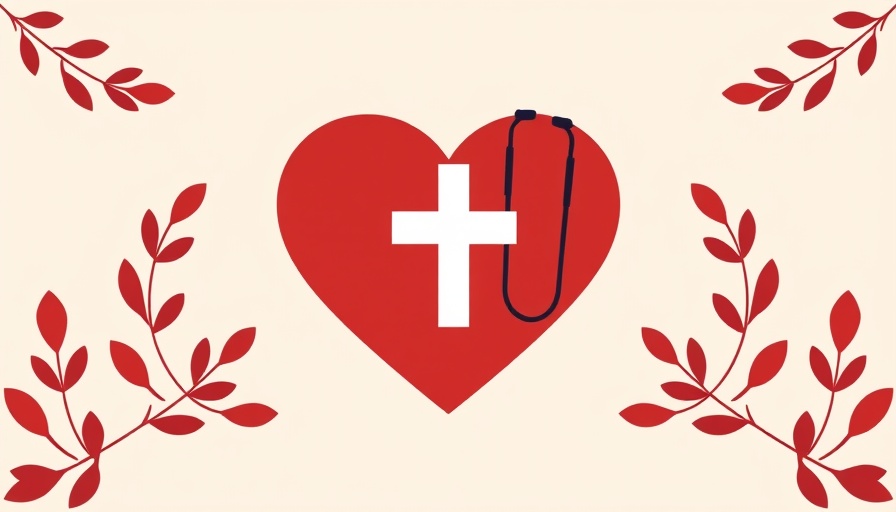 Graphic of preventative cardiology with heart and stethoscope.