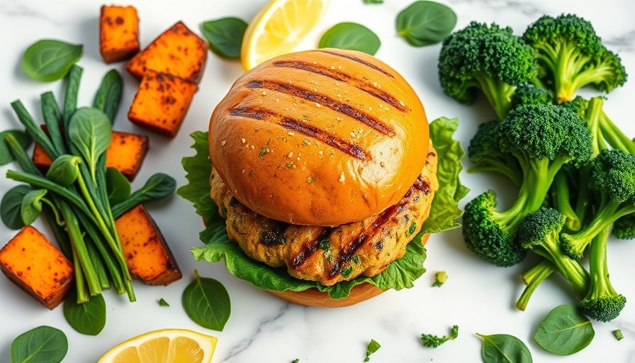 Firecracker Turkey Burger with roasted veggies in meal prep box.