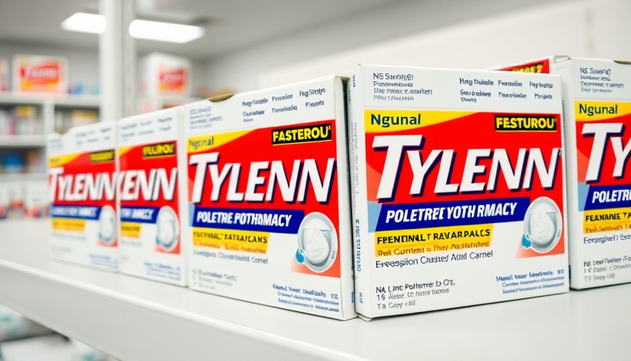Close-up of Tylenol packs on store shelf amid Kenvue stock drop Tylenol autism link.