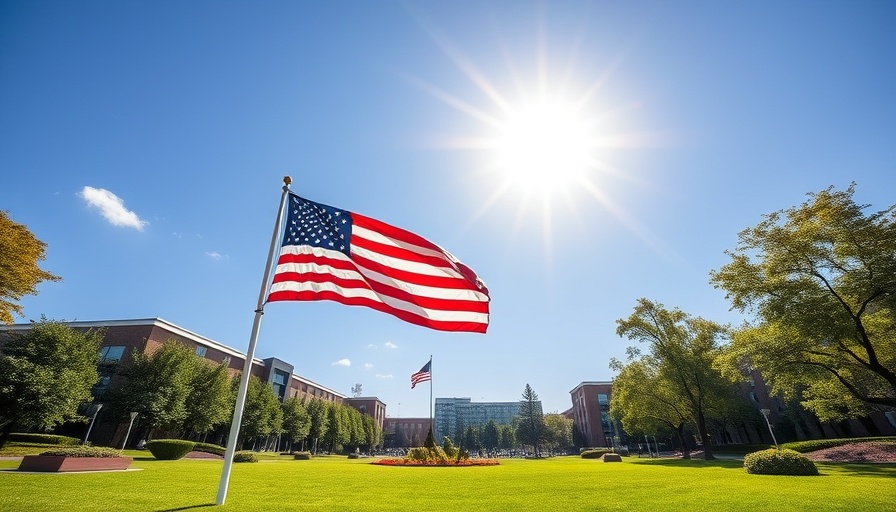 Sunny San Diego park scene with American flag and greenery in local news context.