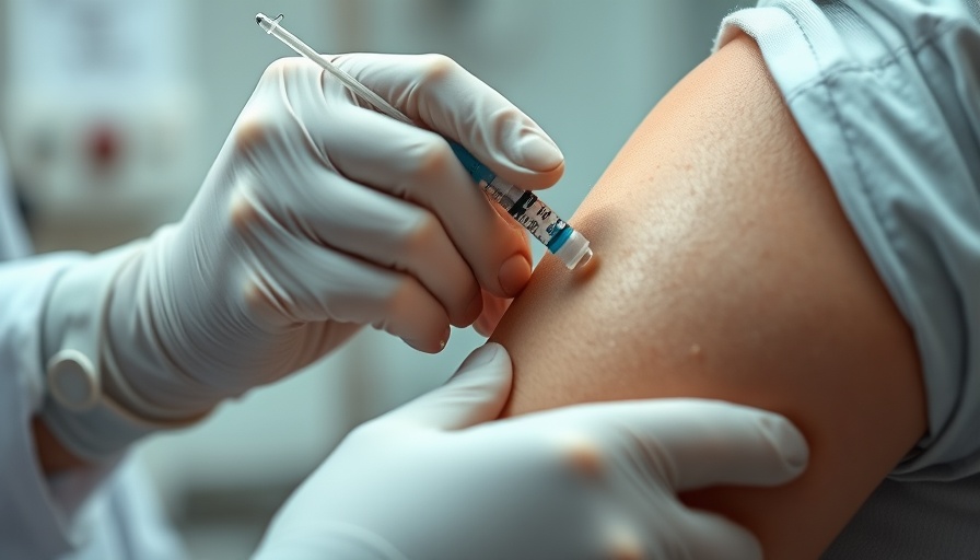 Tuberculosis test injection at Indio High School, healthcare professional.