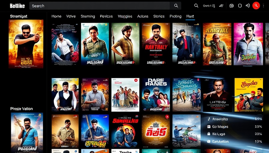 Risks of Movierulz: Telugu movie posters on a streaming site.