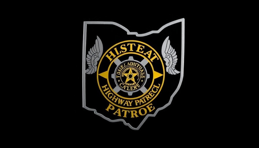 Ohio State Highway Patrol badge with winged wheel design.