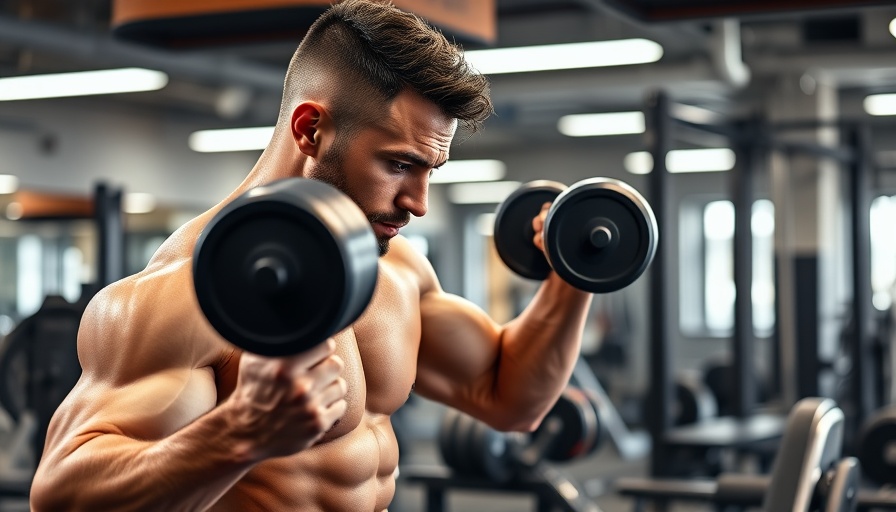 Focused athlete performing dumbbell chest workouts in gym.