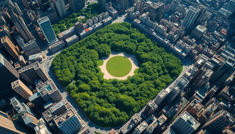 Arial view of Central Park showcasing urban greenery.