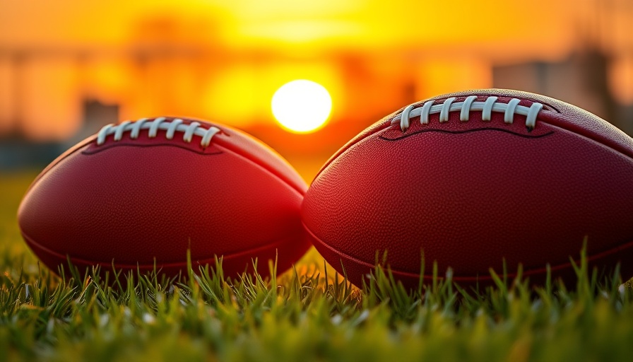 Two footballs on field under sunset, high school football schedule week 4.