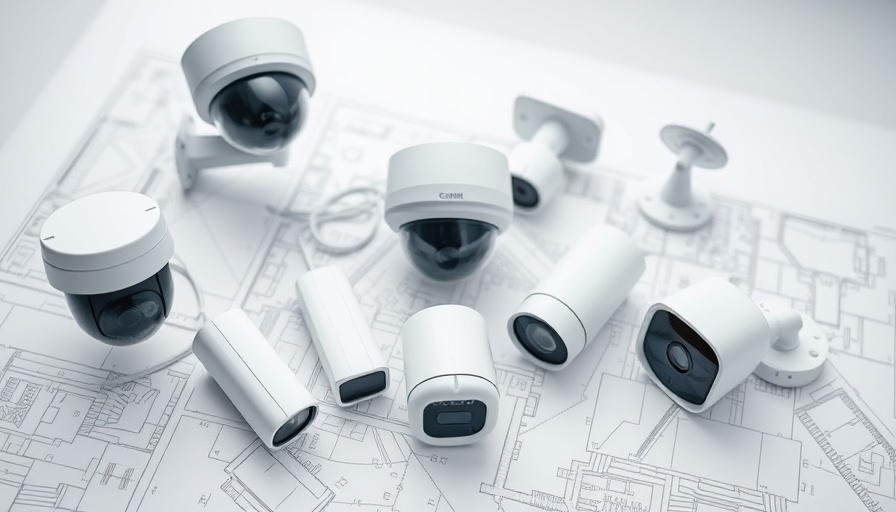 Smart home security features displayed on blueprints.