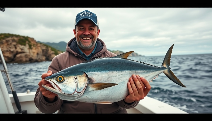 Fisherman with albacore catch on San Diego boat