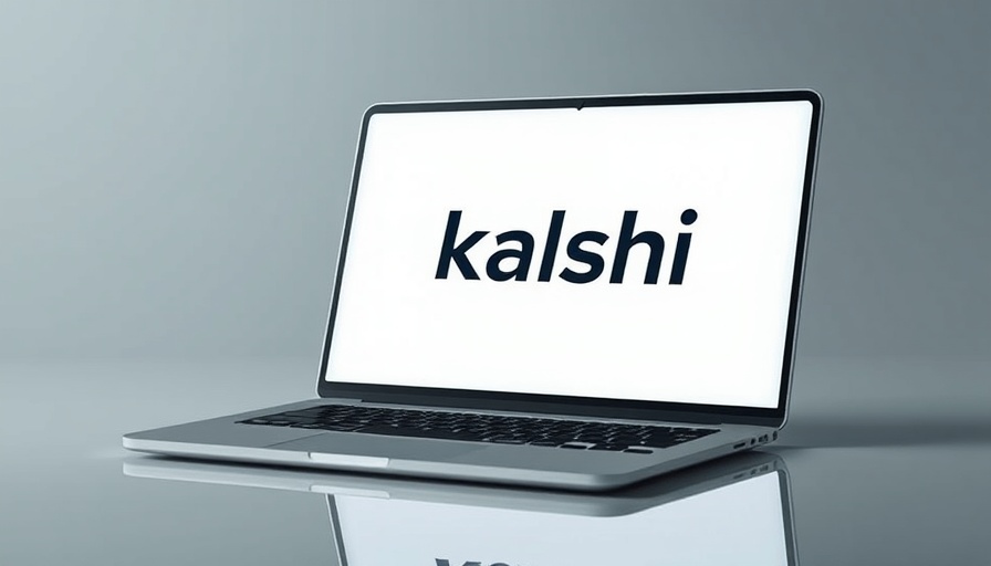 Laptop displaying Kalshi logo, related to illegal sports gambling.