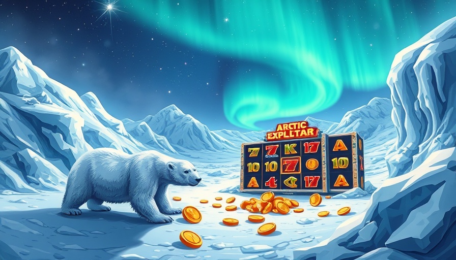 Arctic exploration themed slots illustration with polar bears.
