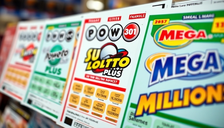 Mega Millions Jackpot $400 Million lotto tickets on display.