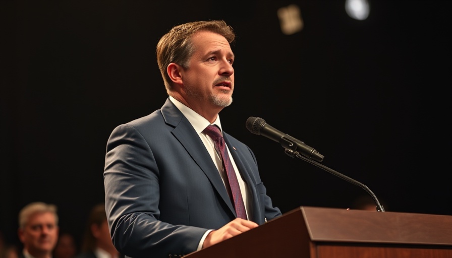 Man discussing limits of free speech in the workplace, on stage.