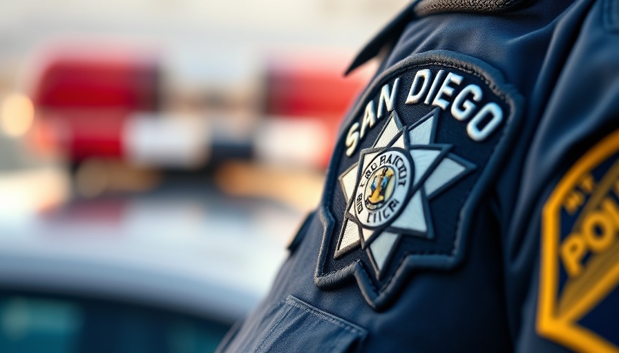 San Diego police officer badge close-up, San Diego local news.