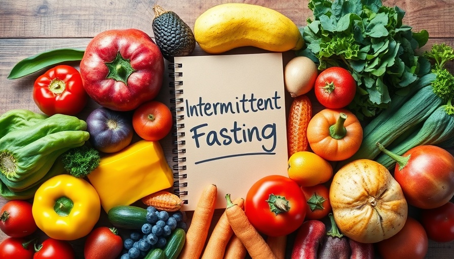 Clean eating for intermittent fasting with fresh produce and notebook.