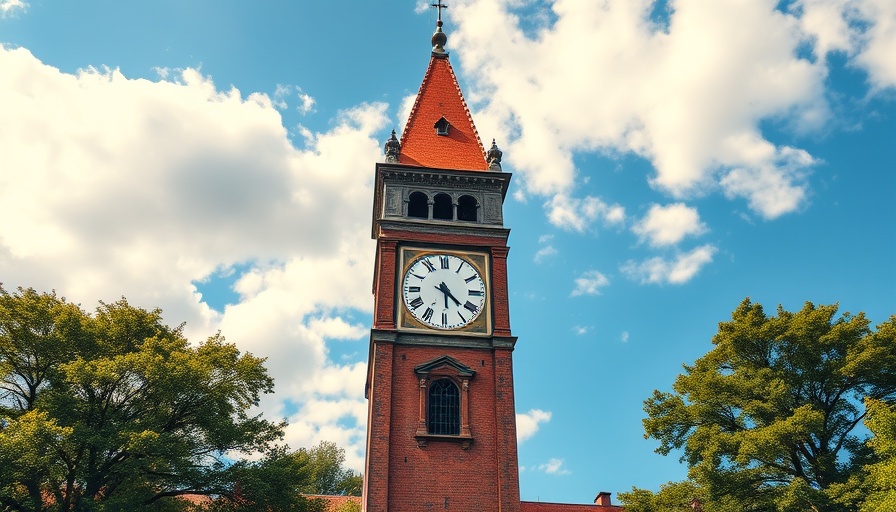 Coventry Clock Tower with new roof against blue sky