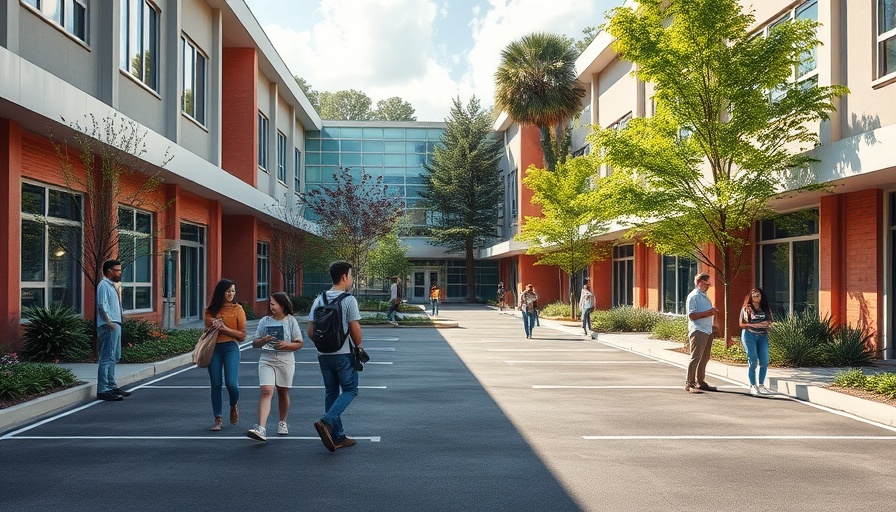 Modern educational campus focusing on climate studies in a STEAM lab.