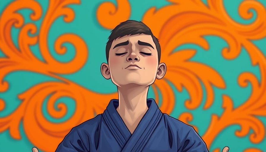 Health and wellness through Jiu-Jitsu meditation in art.