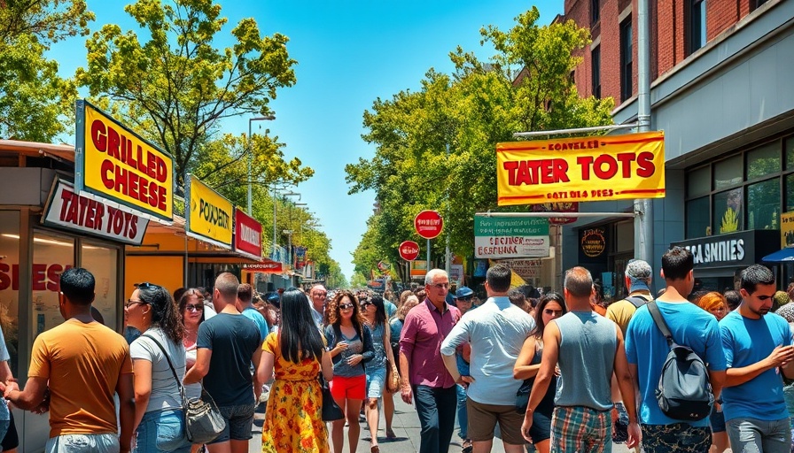 Adams Avenue Street Fair San Diego with people and food stalls