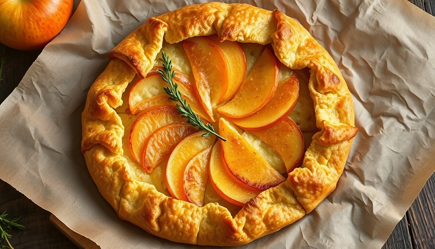 Golden apple cheddar galette recipe with fresh thyme.