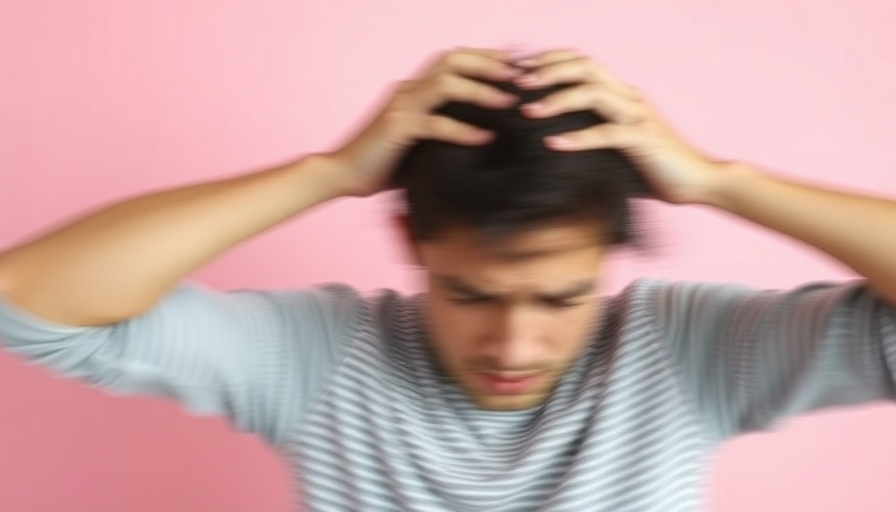 Stressed person holding head in blurred motion, work-life balance North County San Diego.