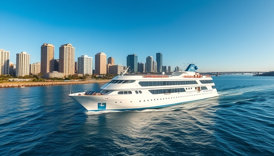 San Diego Bay Cruise with cityscape backdrop, blue sky.